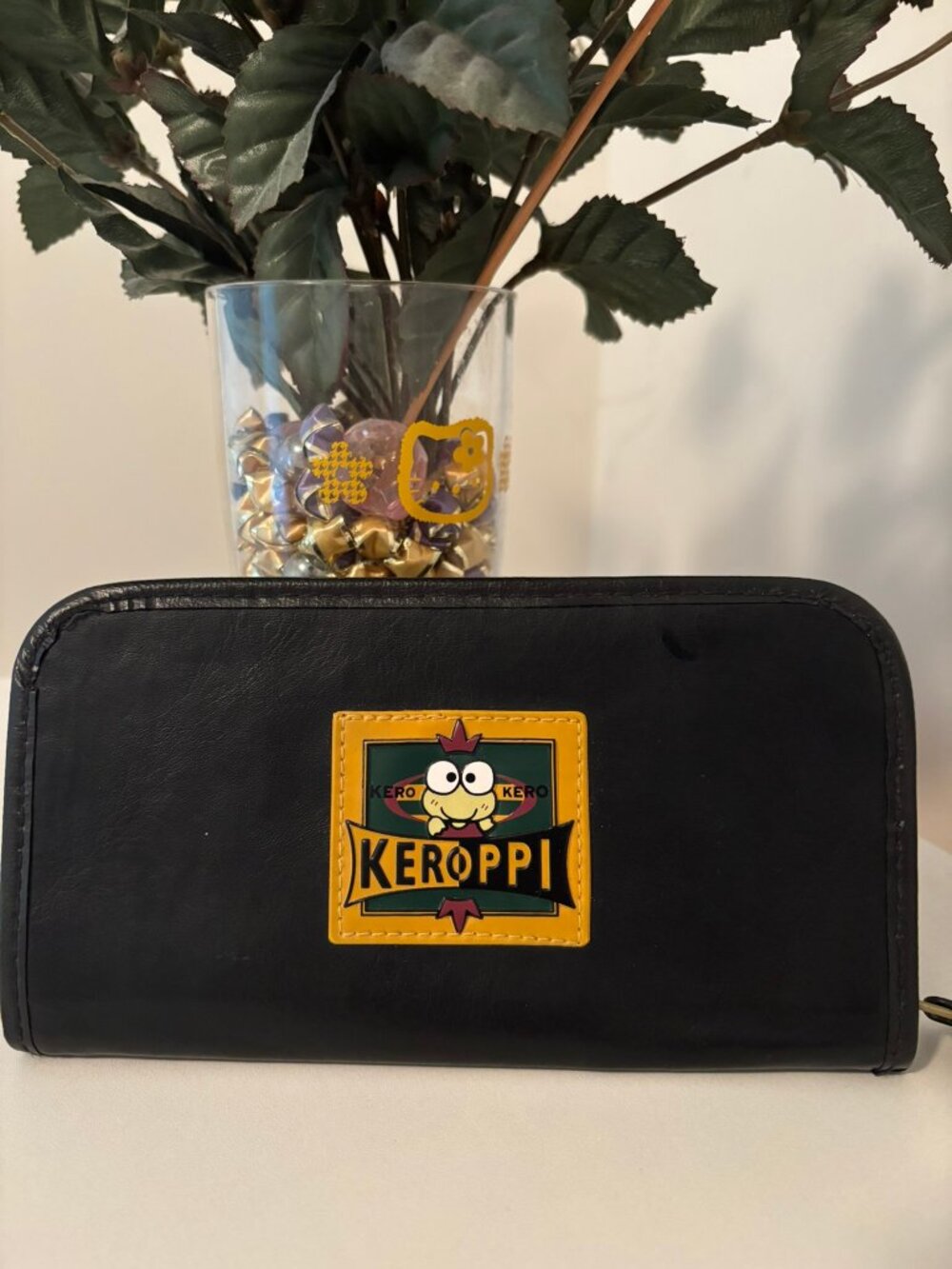Vintage Sanrio Keroppi Leather Zip Around Accordion Long Wallet Y2K